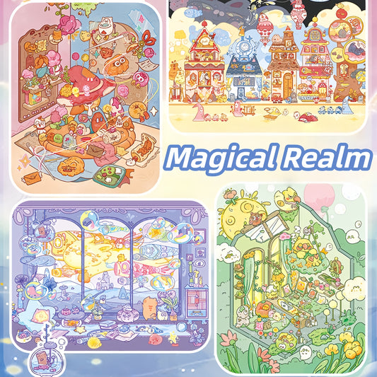 Magical Realm 3D Sticker | 4 Cute Miniature Scenes