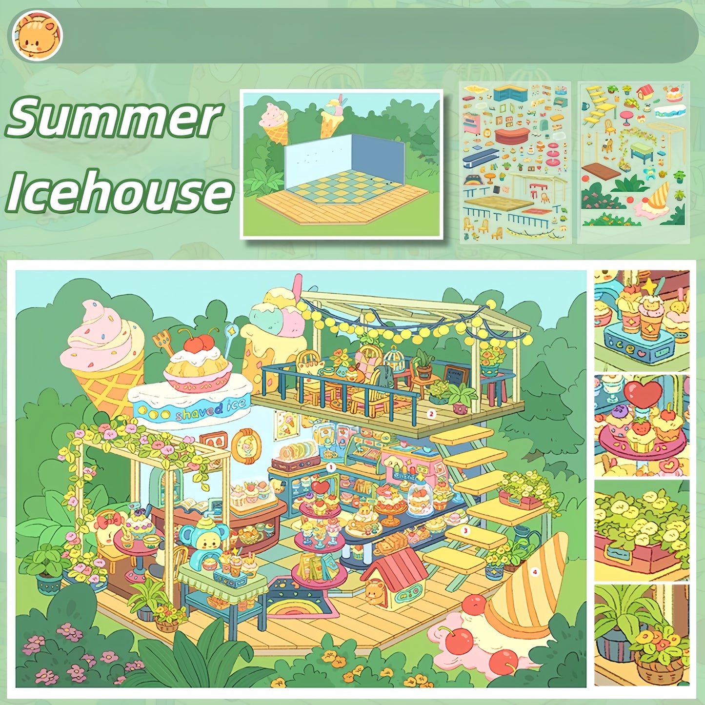 Childhood Dreams 3D Sticker | 4 Cute Miniature Scenes