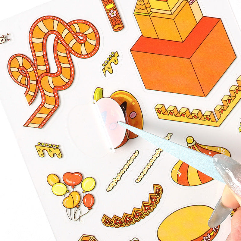 Four Seasons Funland 3D Sticker | 4 Cute Miniature Scenes