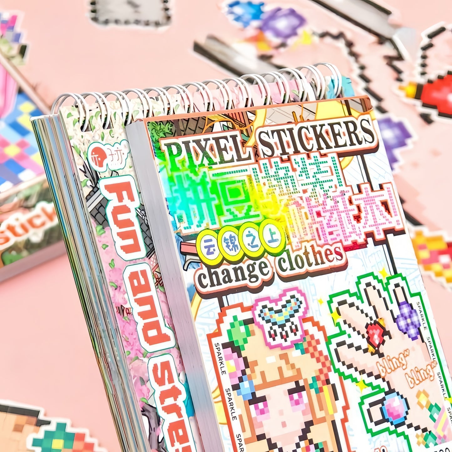 Pixel-Art Ancient Clothing 3D Sticker Book