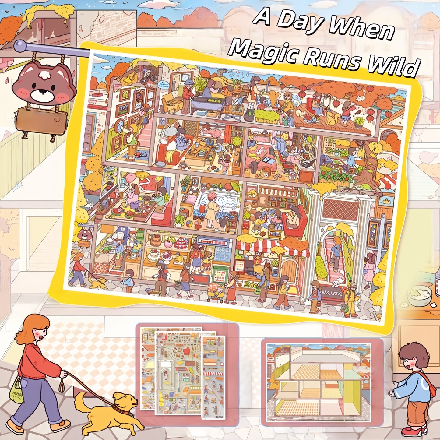Magic Adventure 3D Sticker | 4 Cute Miniature Scenes