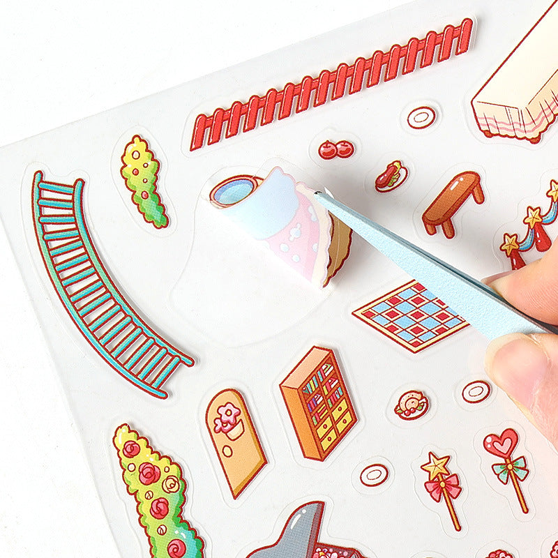 Dream Castle 3D Sticker | 4 Cute Miniature Scenes