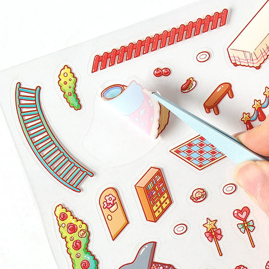 Dream Castle 3D Sticker | 4 Cute Miniature Scenes