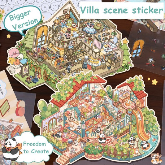 Dream House 3D Sticker | 2 Cute Miniature Scenes