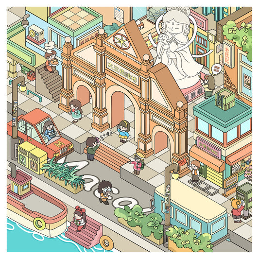 Roadtrip in China 3D Sticker | 6 Cute Miniature Scenes