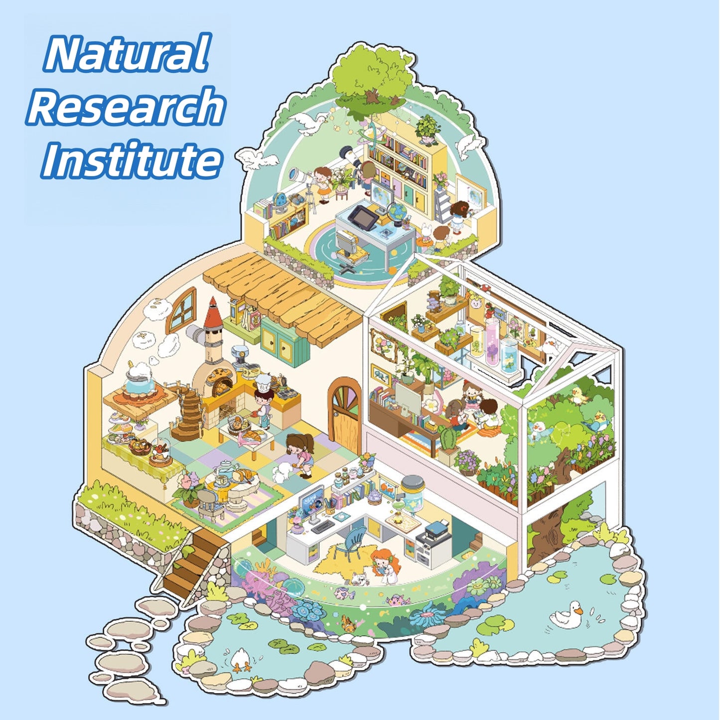 Dream Cottage 3D Sticker | 8 Cute Miniature Scenes