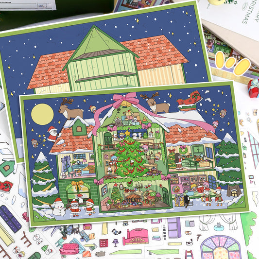 Dreamy House 3D Sticker | 2 Cute Miniature Scenes