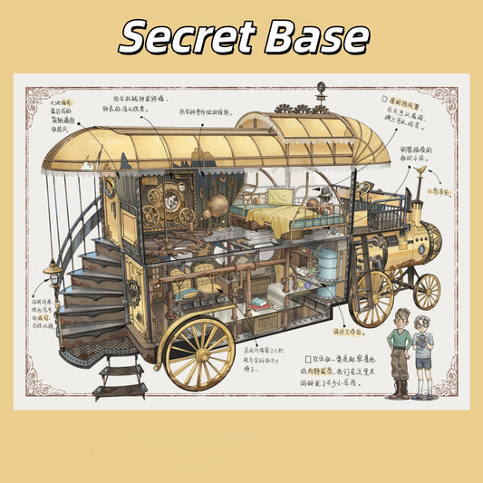 Architect's Draft 3D Sticker | 3 Cute Miniature Scenes
