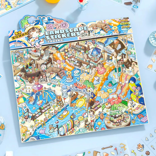 Streetscape 3D Sticker | 2 Cute Miniature Scenes