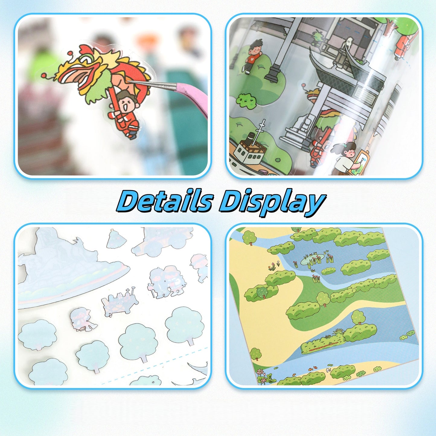 Whimsical Journey 3D Sticker | 2 Cute Miniature Scenes