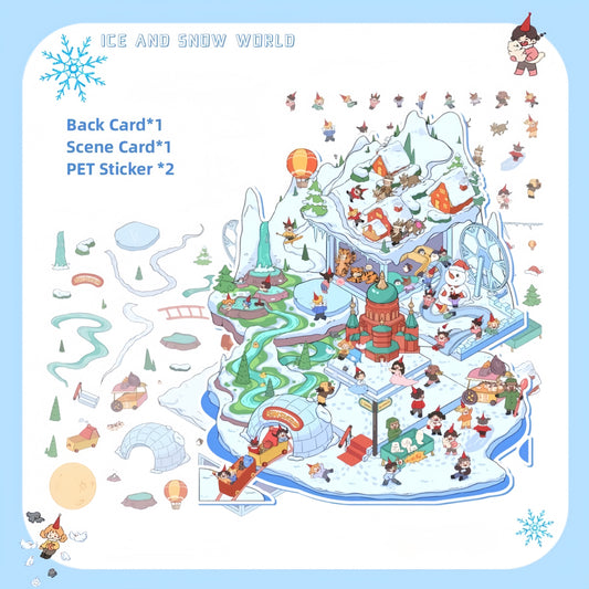 White Eggplant Series 3D Sticker | 2 Cute Miniature Scenes