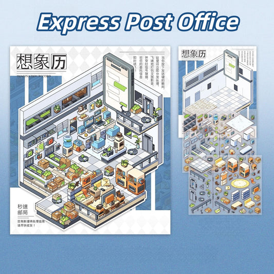 Simulation Management 3D Sticker | 3 Cute Miniature Scenes