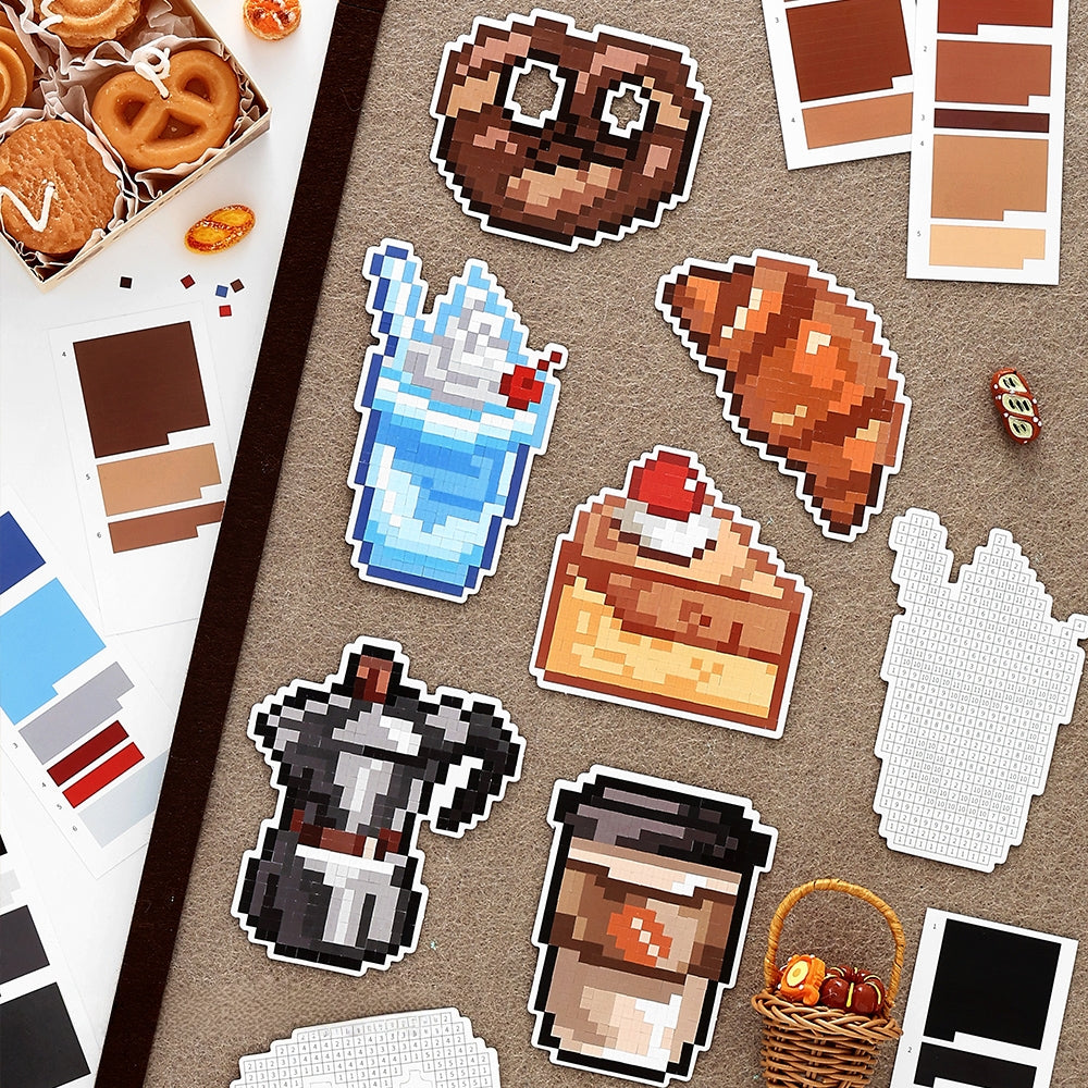 Food Pixel Bead Sticker | 6 Cute Miniature Scene
