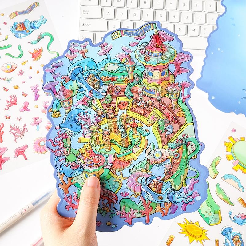 Magic World 3D Sticker | 4 Cute Miniature Scenes