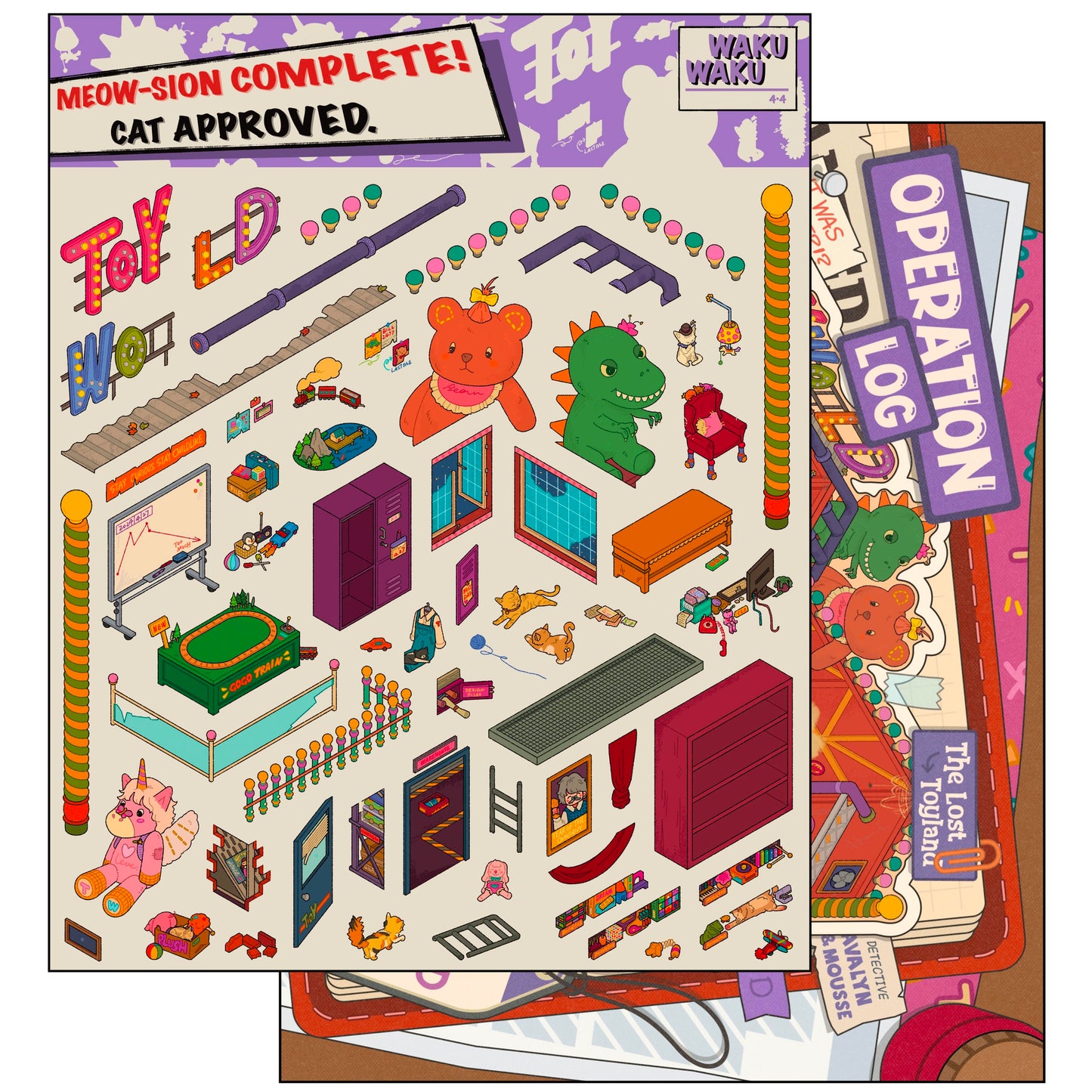 Dreamy Life 3D Sticker | 4 Cute Miniature Scenes