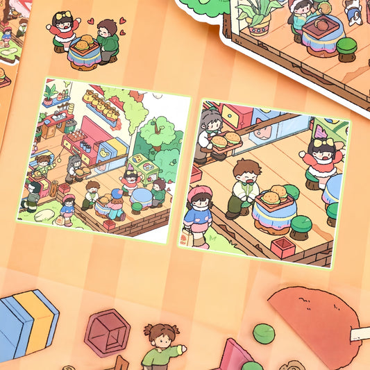 Fairytale Bazaar 3D Sticker | 2 Cute Miniature Scenes