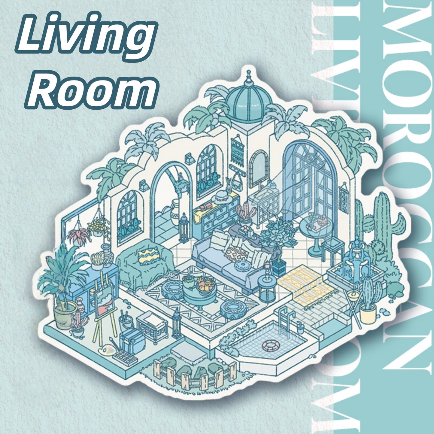 European Room 3D Sticker | 3 Cute Miniature Scenes