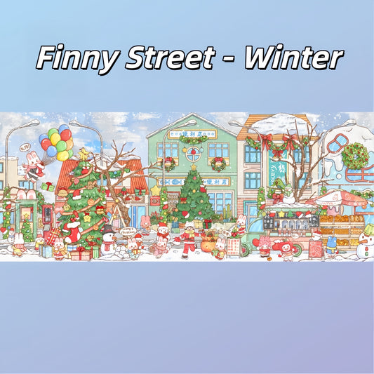 Finny Street 3D Sticker | 4 Cute Miniature Scenes