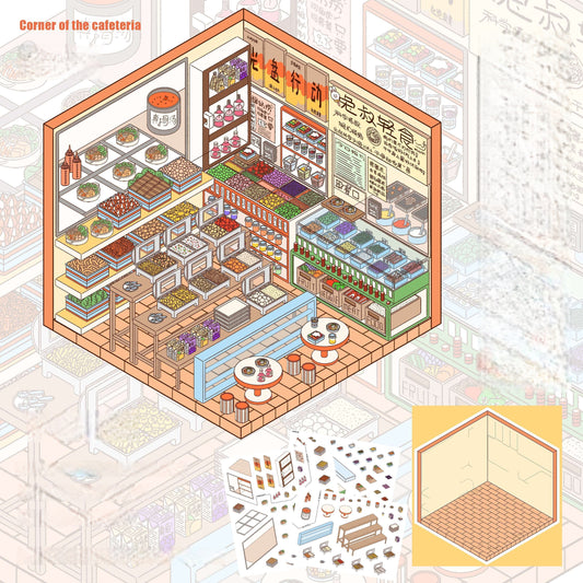 Campus Notes 3D Sticker | 2 Cute Miniature Scenes