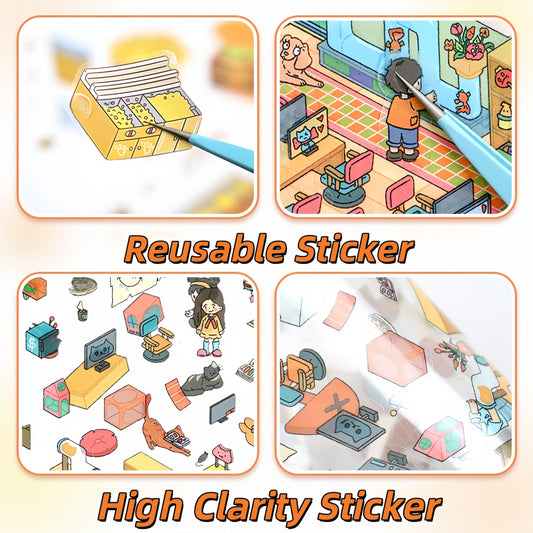 Fairytale Bazaar 3D Sticker | 2 Cute Miniature Scenes