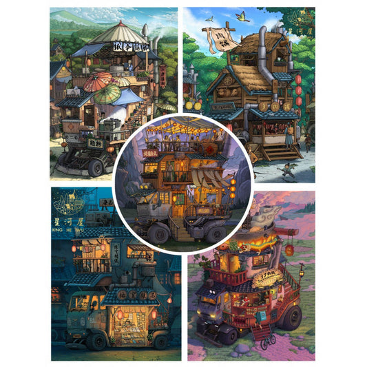 Mechanic Truck Shops 3D Sticker | 5 Cute Miniature Scenes