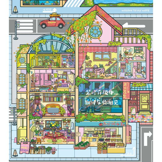 Cubicle Series 3D Sticker | 2 Cute Miniature Scenes