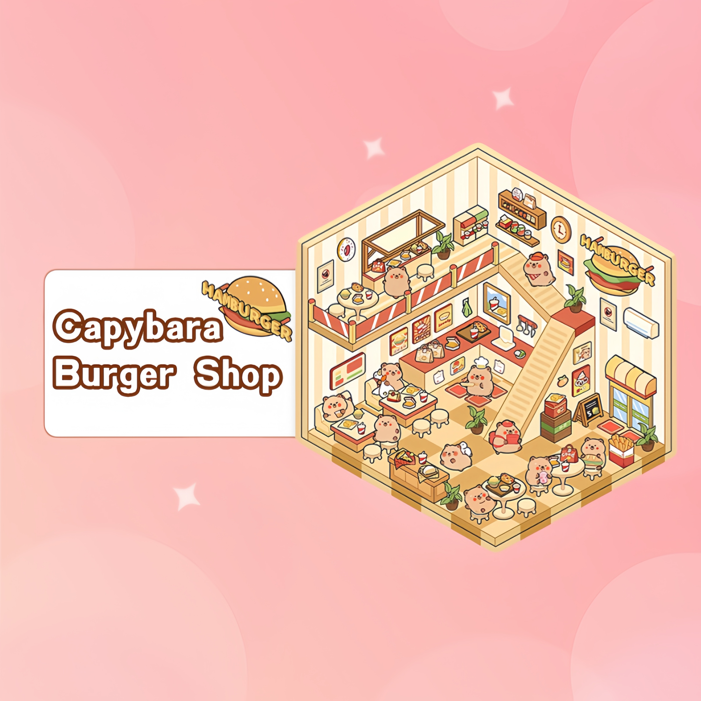 Tiny Animal Wonders 3D Sticker | 4 Cute Miniature Scenes
