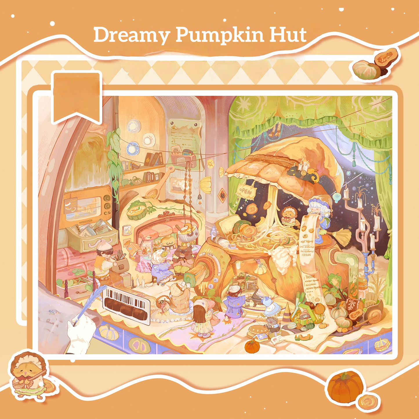 Gourmet Fairyland 3D Sticker | 4 Cute Miniature Scenes