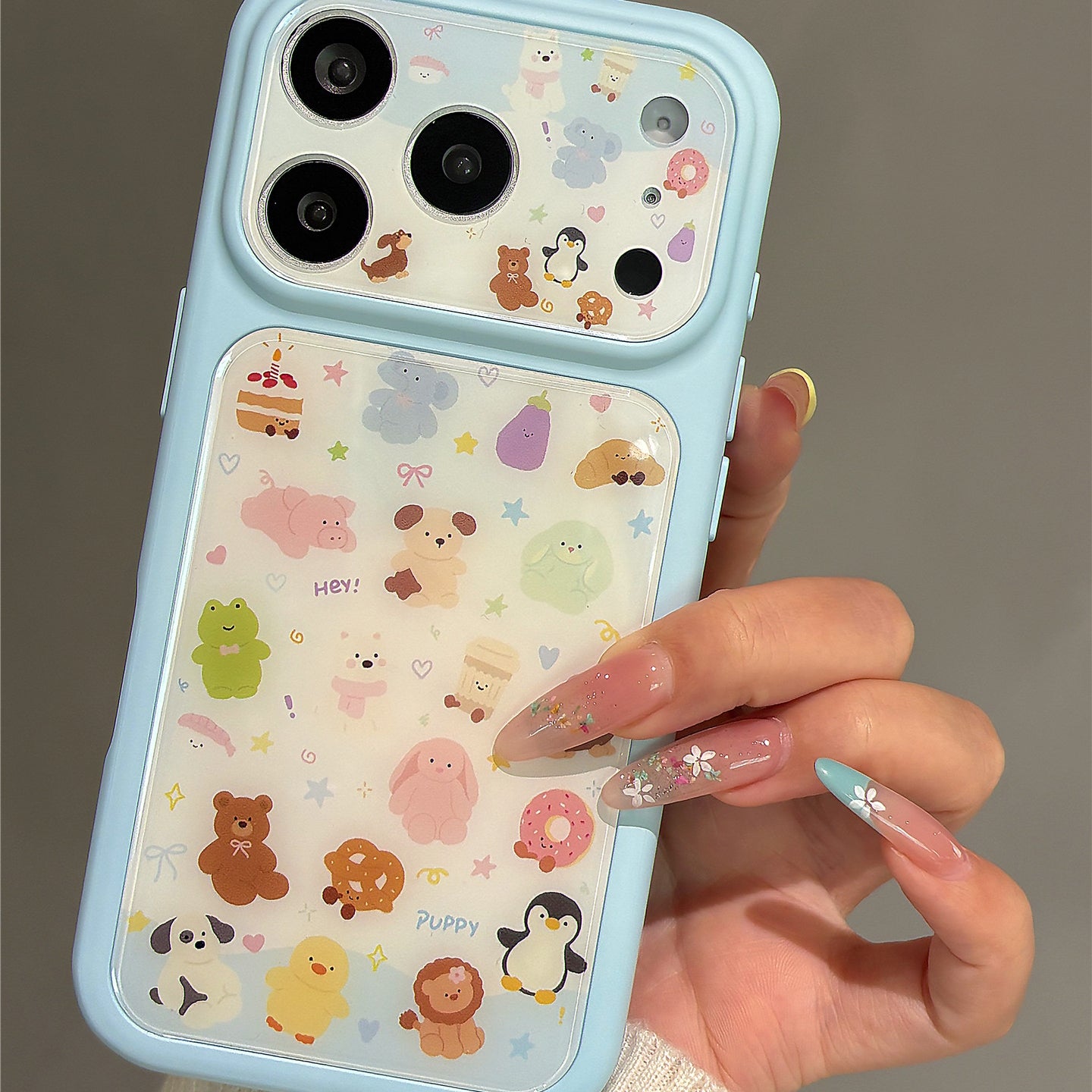 Baby Blue Little Animal Acrylic Phone Case