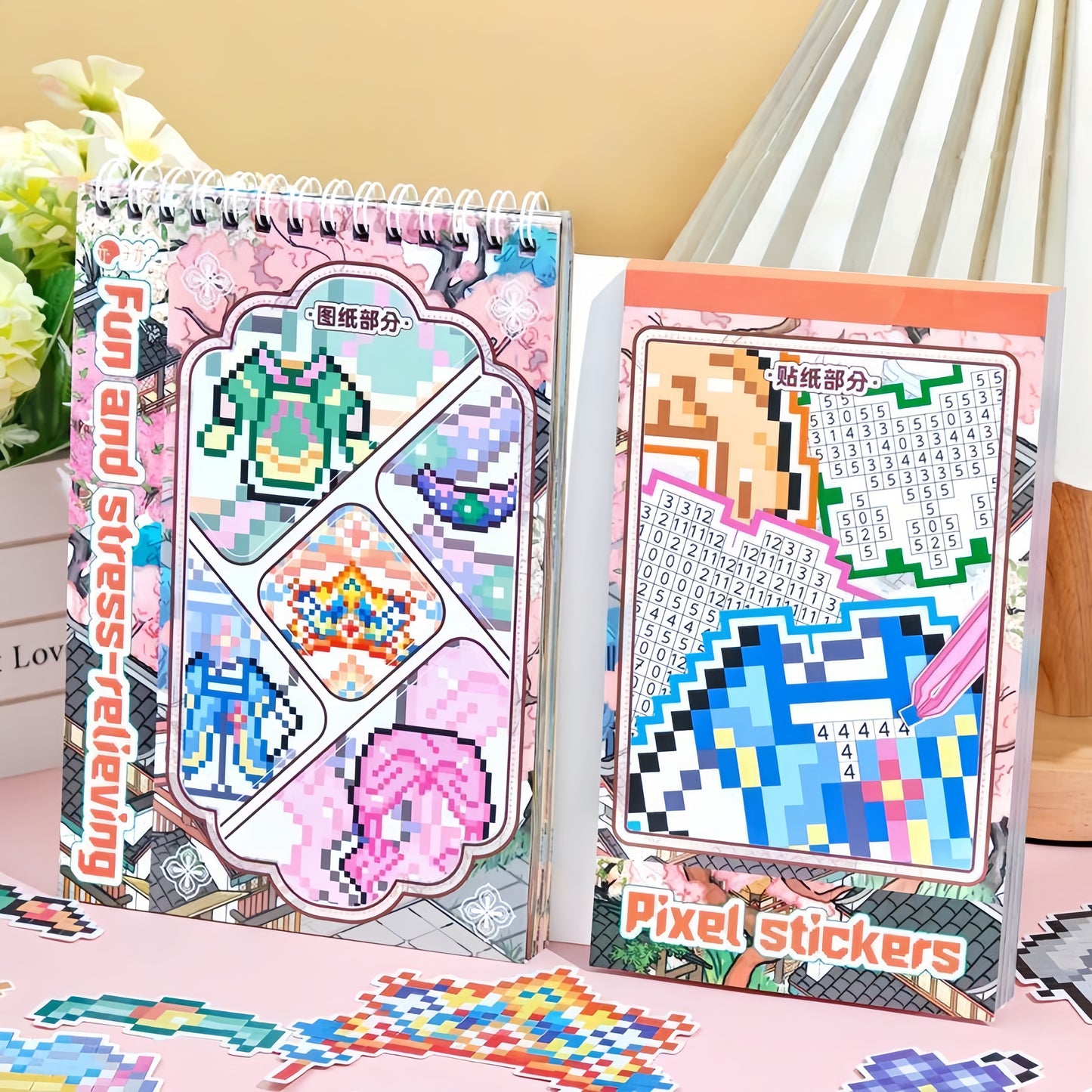 Pixel-Art Ancient Clothing 3D Sticker Book