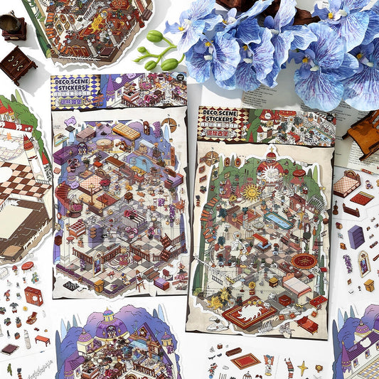 Scary Castle 3D Sticker | 2 Cute Miniature Scenes
