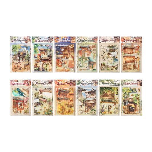 Ancient Scrolls of Life 3D Sticker | 12 Cute Miniature Scenes