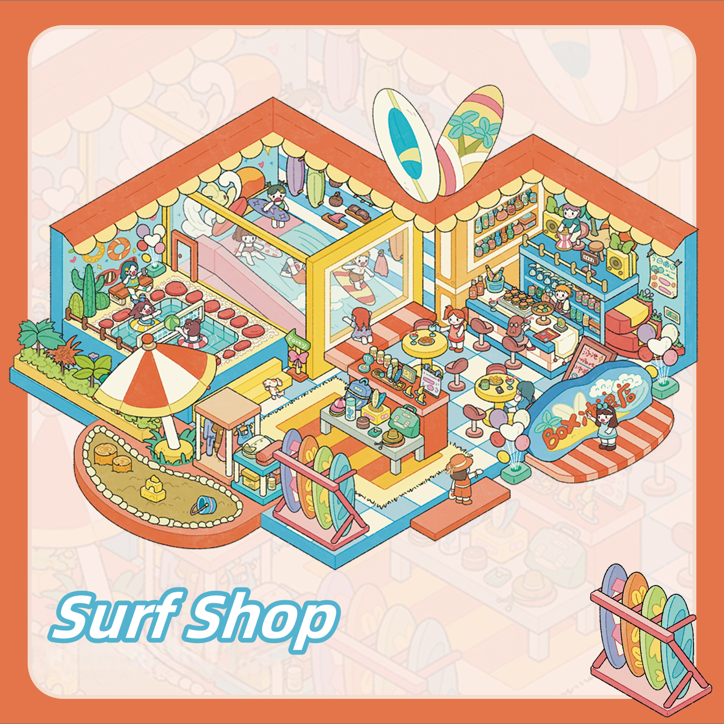 Simulation Management 3D Sticker | 4 Cute Miniature Scenes