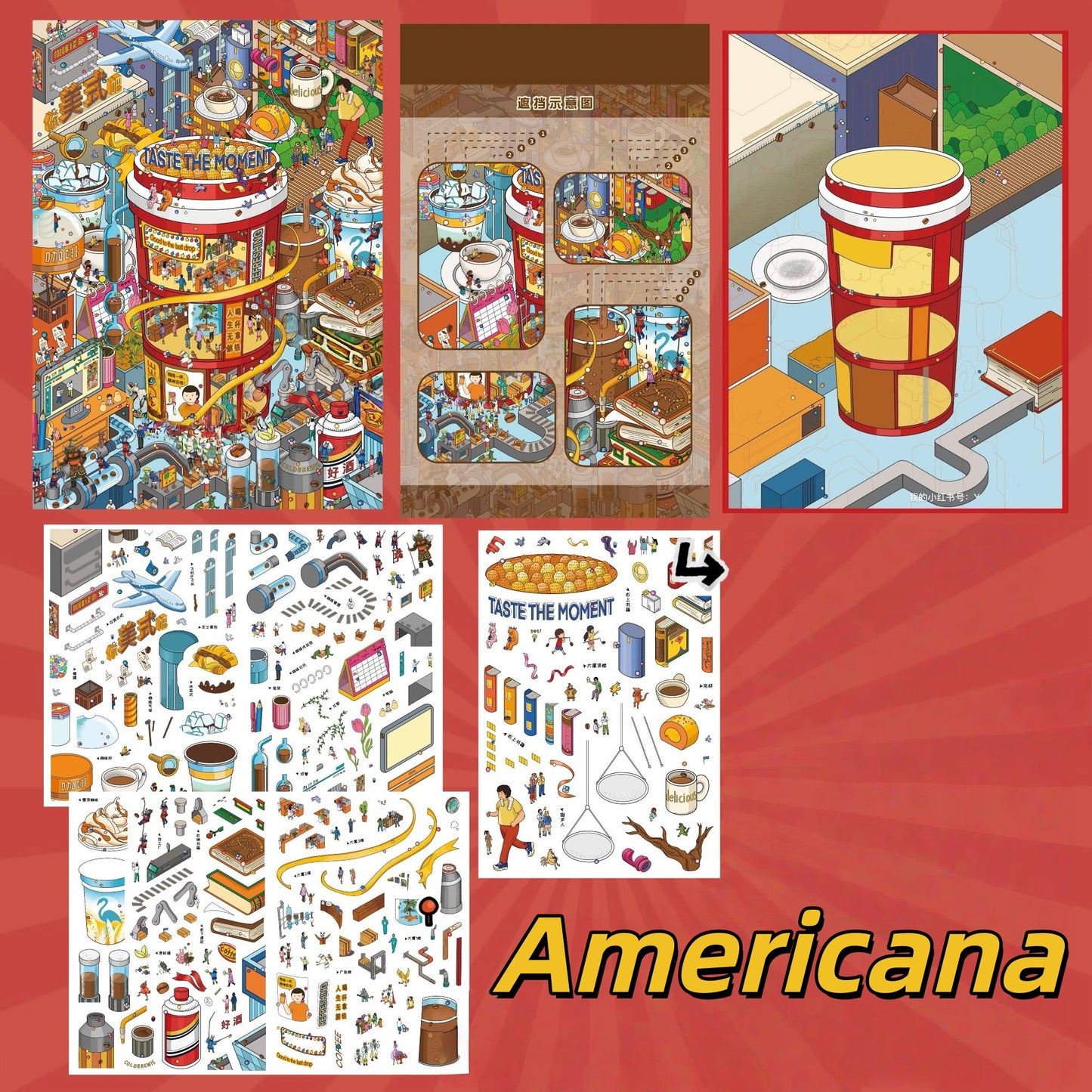 Whimsical Voyage 3D Sticker | 5 Cute Miniature Scenes