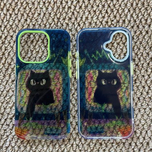 Black Cat Retro Television Acrylic Phone Case