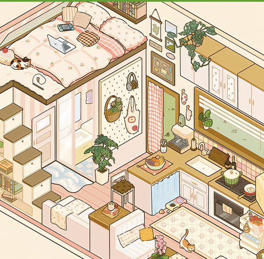 Whimsical Journey 3D Sticker | 3 Cute Miniature Scenes