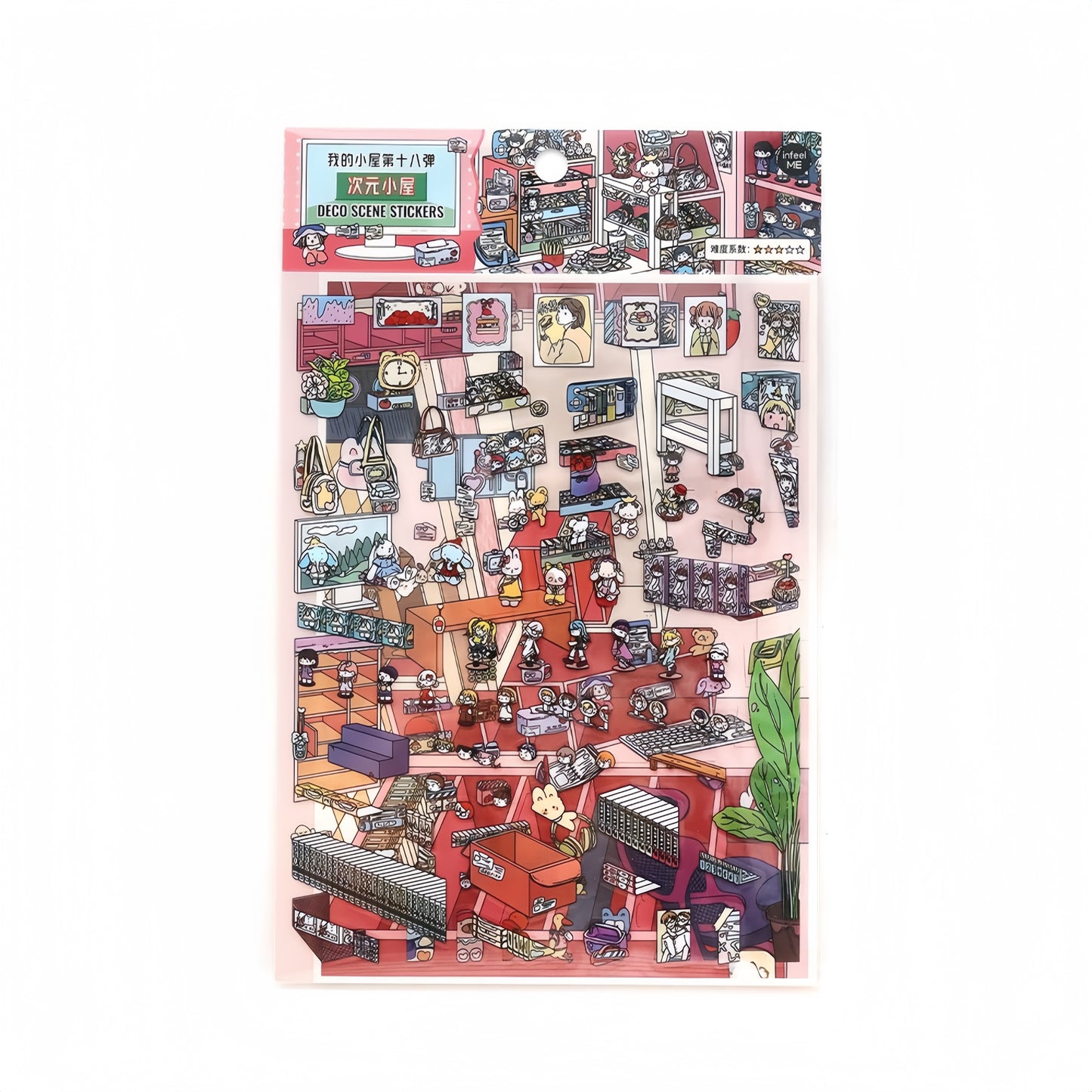 Dream Room 3D Sticker | 4 Cute Miniature Scene