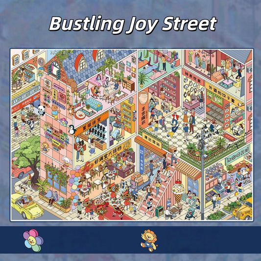 Busy Streets 3D Sticker | 4 Cute Miniature Scenes