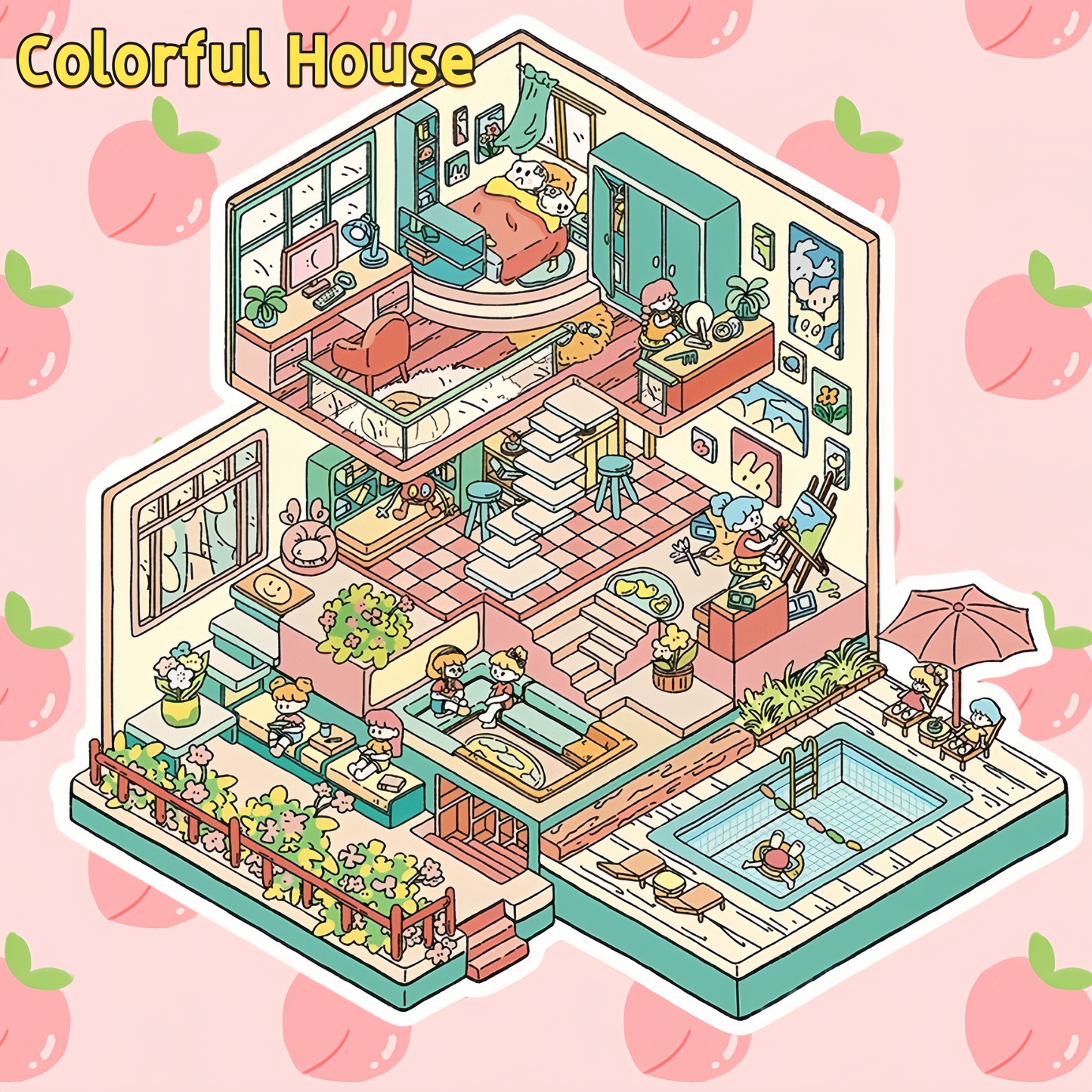 Daily Fantasy 3D Sticker | 4 Cute Miniature Sticker