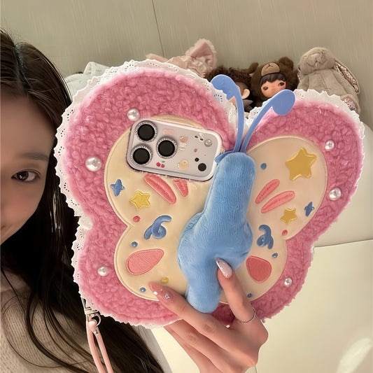 Flip Butterfly Fluffy Phone Case