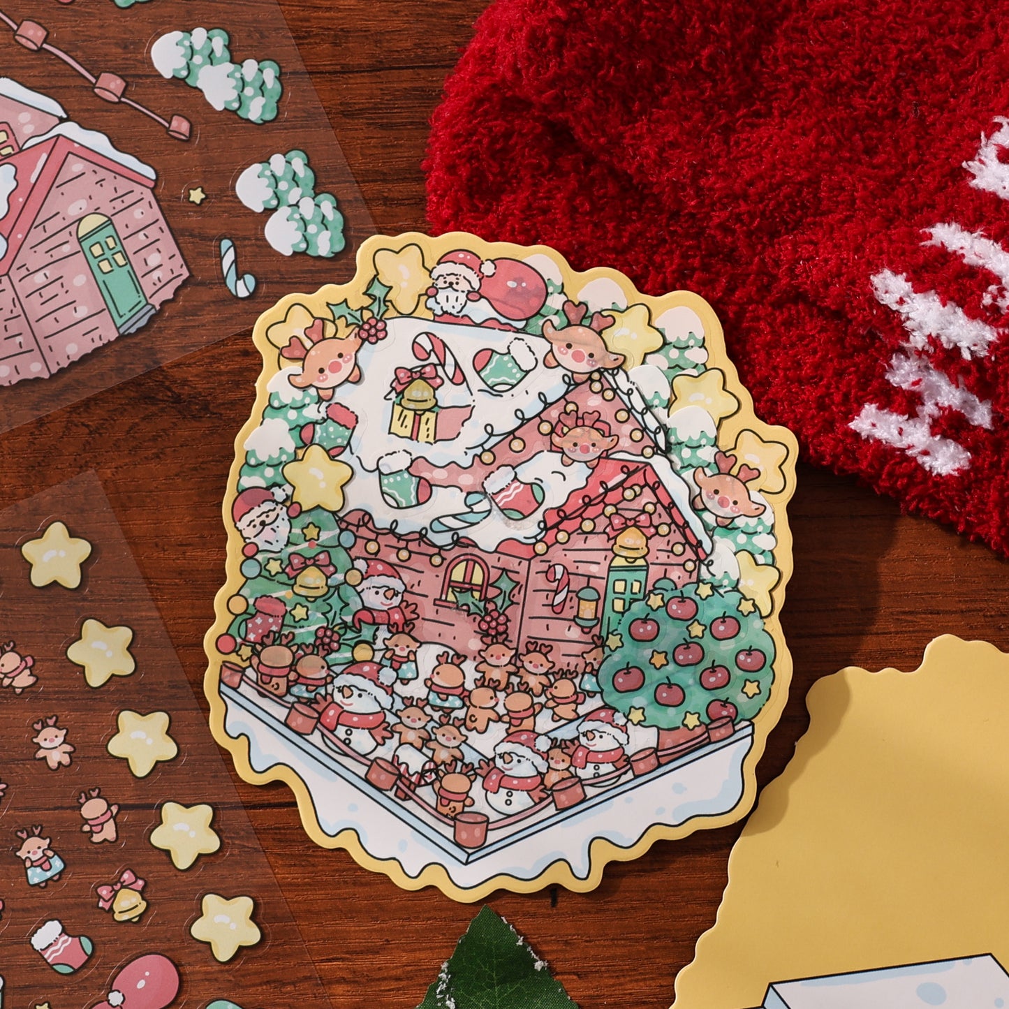 Merry Chrismas 3D Sticker | 4 Cute Miniature Scenes