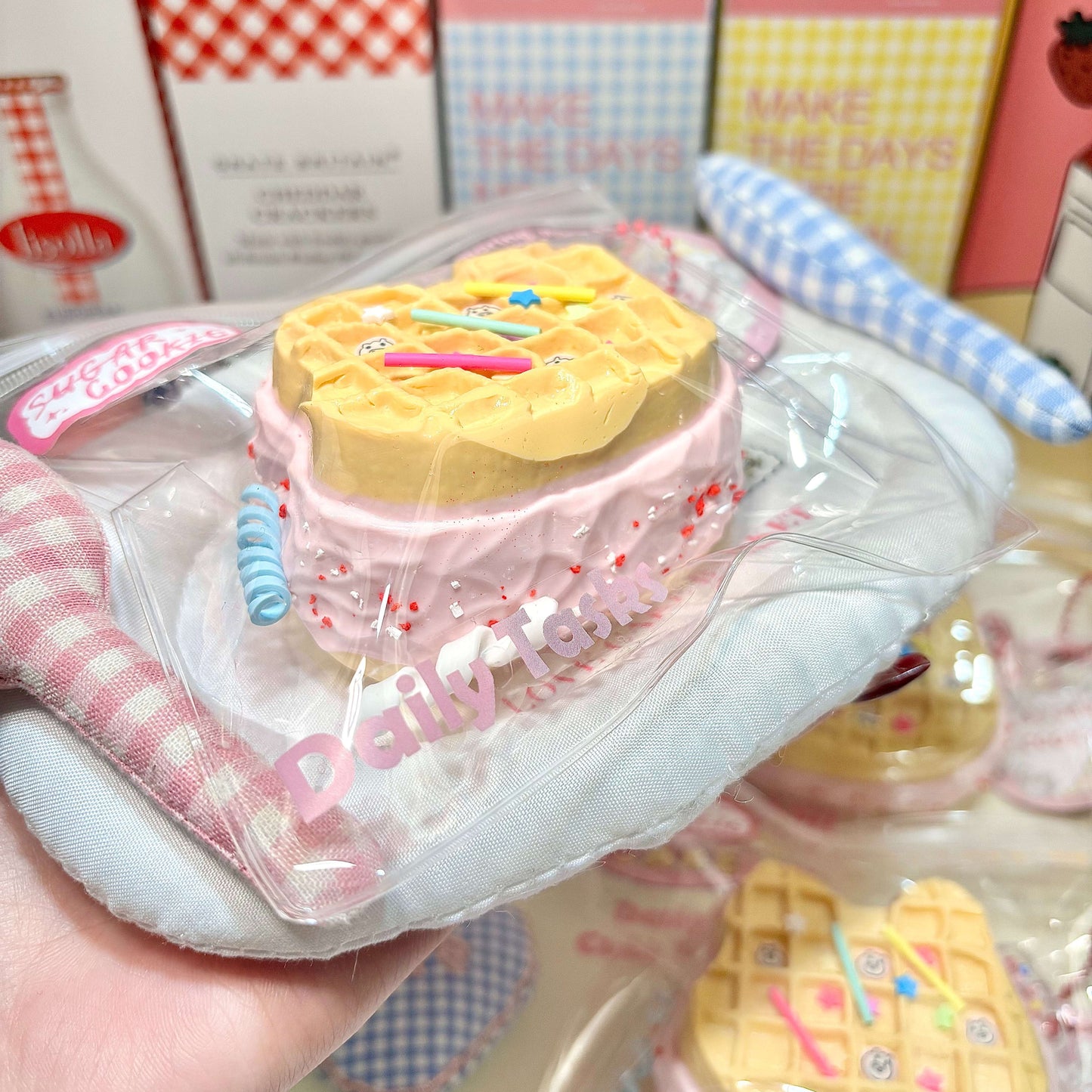 Strawberry Bunny-Shaped Waffles Squishy