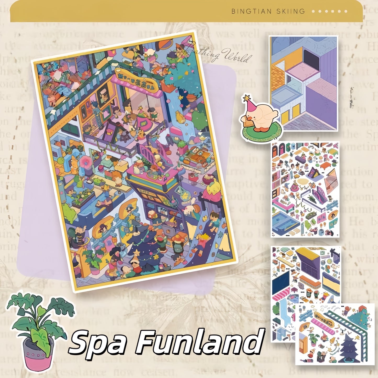 Hang Out 3D Sticker | 3 Cute Miniature Scenes