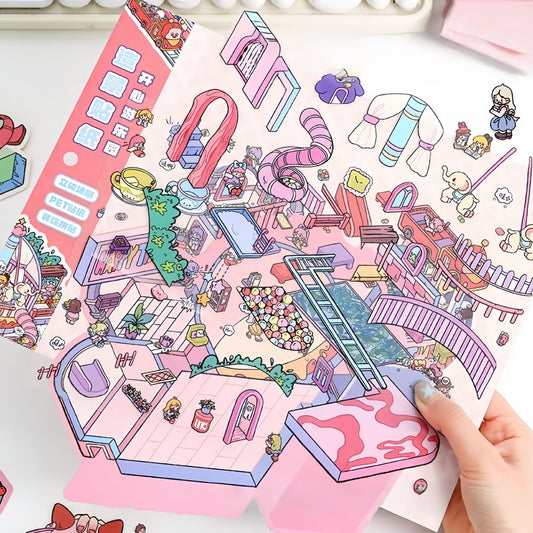 Childhood Wonderland 3D Sticker | 2 Cute Miniature Scenes