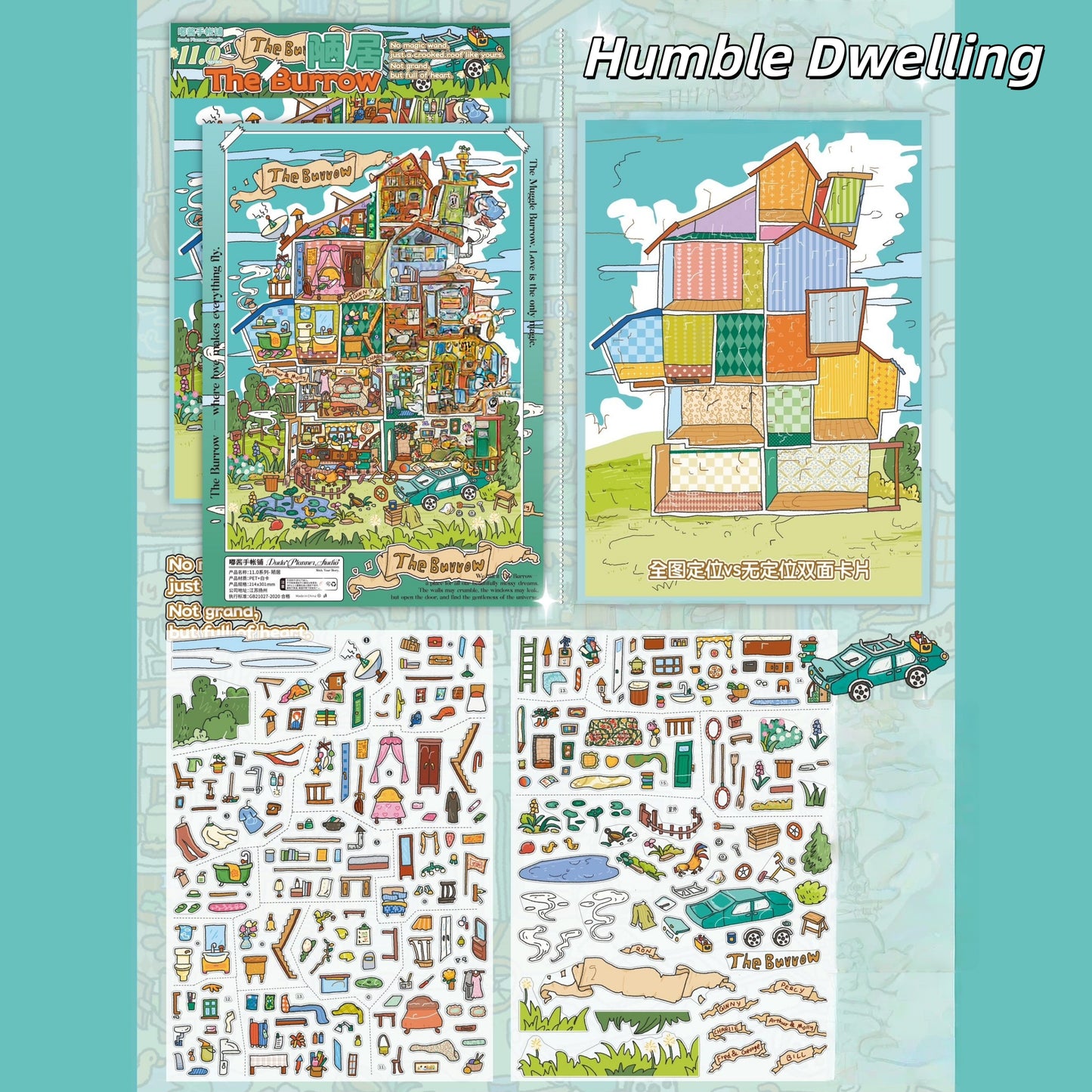 Dwelling Corners 3D Sticker | 5 Cute Miniature Scenes