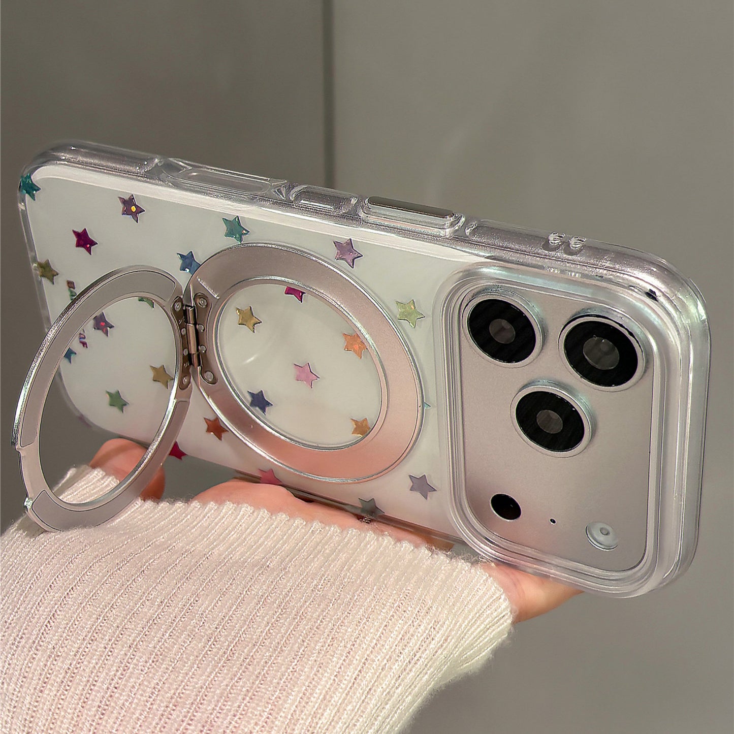 Colorful Gilt Stars Stand Acrylic Phone Case