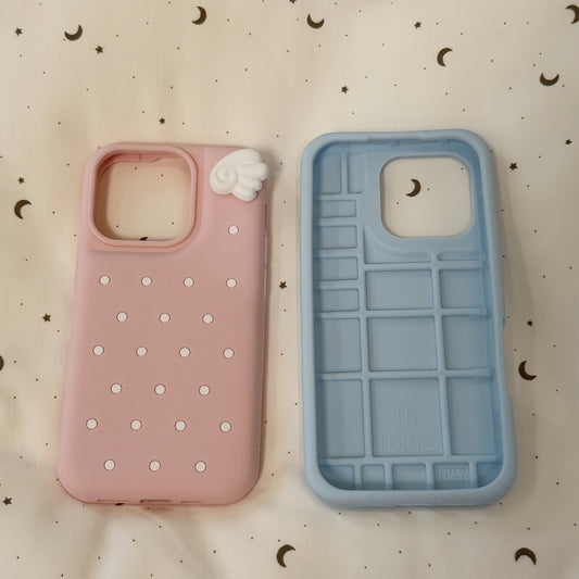 Polka Dot Angel Wings Silicone Phone Case