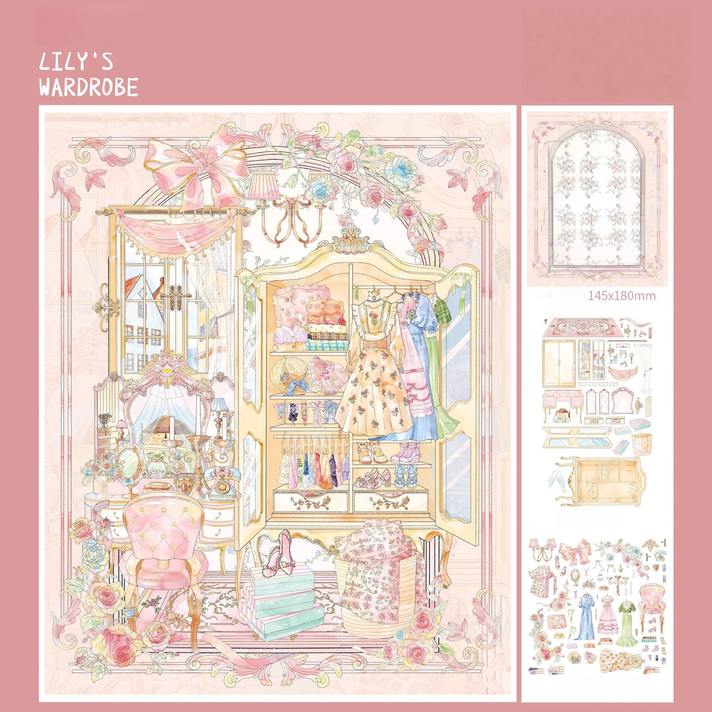 Lily‘s Room 3D Sticker | 4 Cute Miniature Scenes