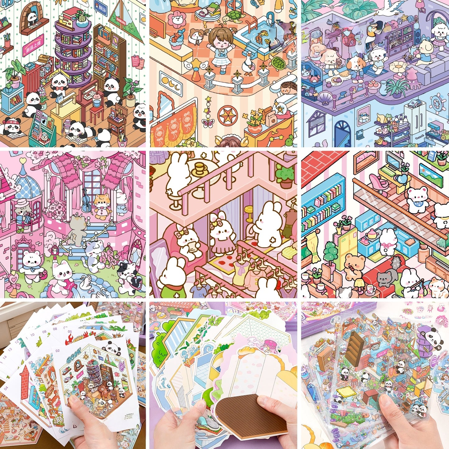 Animal Cottage 3D Sticker Book