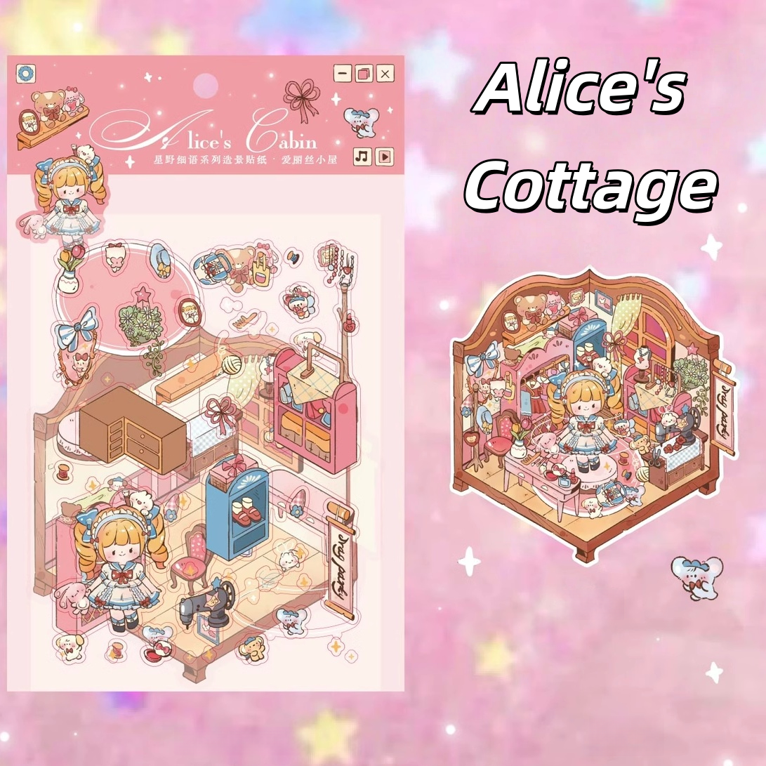 Dreaming Whispers 3D Sticker | 4 Cute Miniature Scenes
